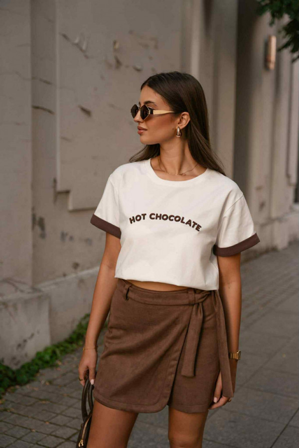 T-SHIRT CHOCOLATE WHITE 1