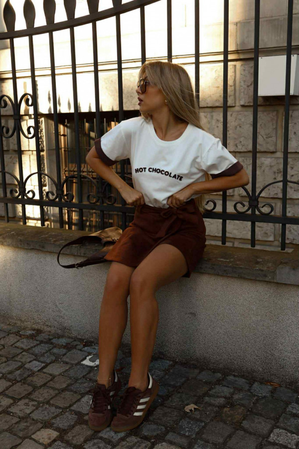 T-SHIRT CHOCOLATE WHITE 2
